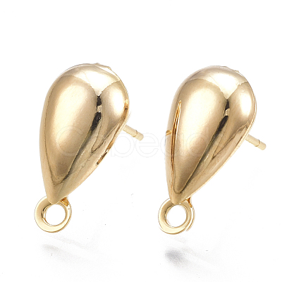 Brass Stud Earring Findings KK-T038-467G-1