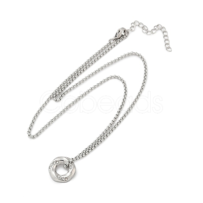 304 Stainless Steel Crystal Rhinestone Hexagon Pendant Necklaces for Women NJEW-F339-04P-1