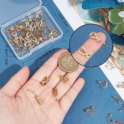 40Pcs 304 Stainless Steel Clip-on Earring Findings STAS-BBC0003-39-1