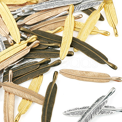 40Pcs 4 Colors Tibetan Style Alloy Big Pendants FIND-TA0009-61-1