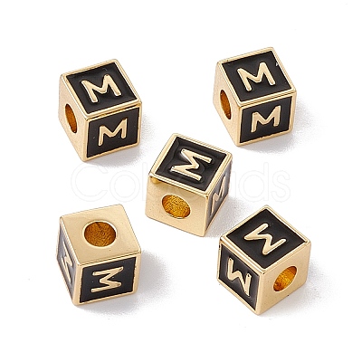 Rack Plating Brass Enamel Beads KK-B060-04G-01M-1