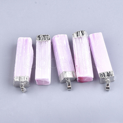 Electroplate Natural Selenite Big Pendants G-S344-41B-1
