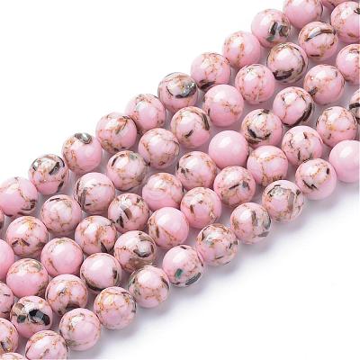 Assembled Synthetic Turquoise and Shell Beads Strands G-S212-6mm-01-1