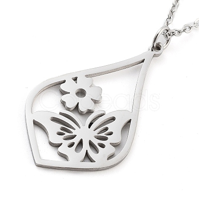 Non-Tarnish 304 Stainless Steel Pendant Necklaces NJEW-P306-03P-1