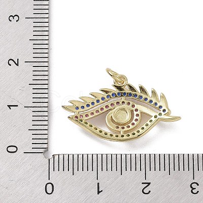 Golden Brass Micro Pave Cubic Zirconia Pendants KK-L209-070G-03-1