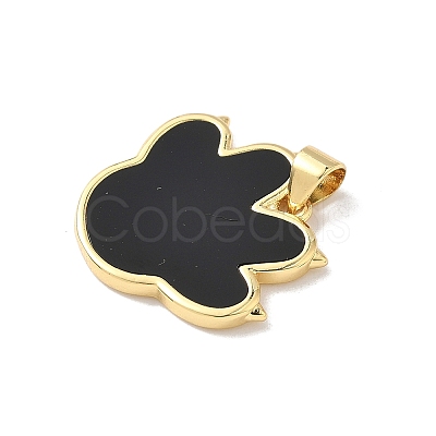 Brass Resin Pendants KK-L239-069G-1