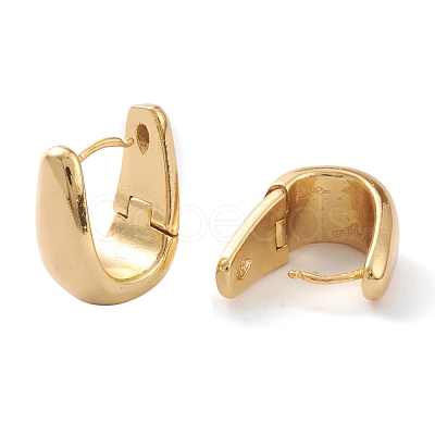 Brass Huggie Hoop Earrings EJEW-A056-37G-1