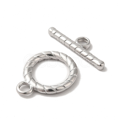 Non-Tarnish 304 Stainless Steel Toggle Clasps STAS-H212-14P-1
