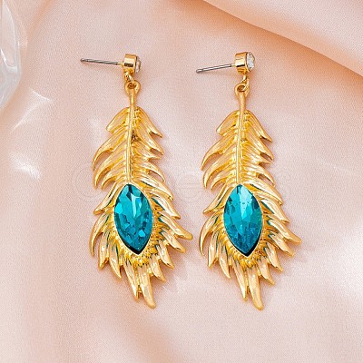 Alloy Rhinestone Stud Dangle Earrings for Women WG327FE-01-1