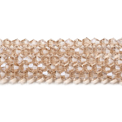 Transparent Electroplate Glass Beads Strands GLAA-F029-4mm-C12-1