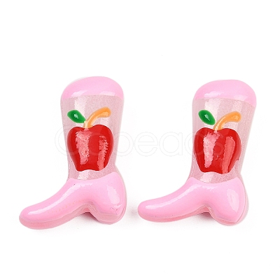 Boot Baking Paint Glass Enamel  Beads LAMP-C020-02B-1