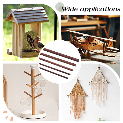 30Pcs 5 Styles Walnut Craft Sticks FIND-OC0013-49-1
