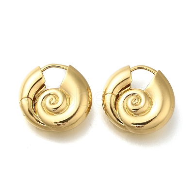 Rack Plating Spiral Shell Brass Hoop Earrings EJEW-H143-22G-1