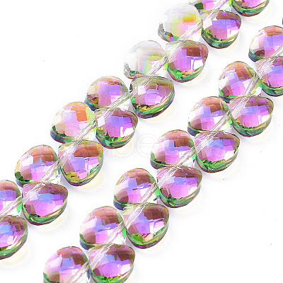 Electroplate Triangle Glass Beads Strands EGLA-A036-11A-M-1