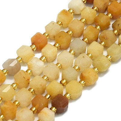 Natural Golden Silk Jade  Beads Strands G-I376-D55-01-1