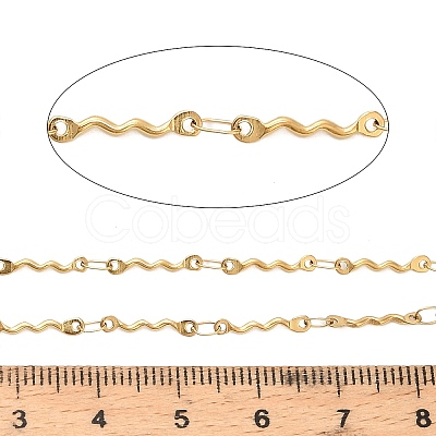 304 Stainless Steel Wavy Bar Link Chains CHS-H116-01L-G-1