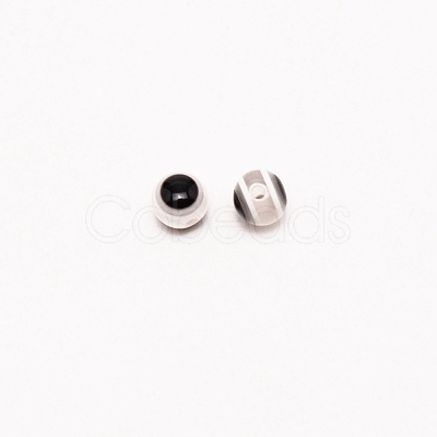 Round Evil Eye Resin Beads RESI-WH0028-01A-01-1