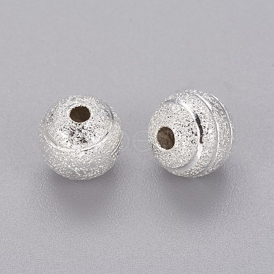 Brass Textured Beads KK-B208-S-1