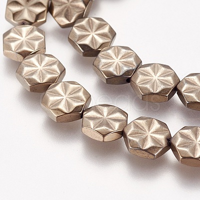 Electroplated Non-magnetic Synthetic Hematite Beads Strands G-K259-06H-1