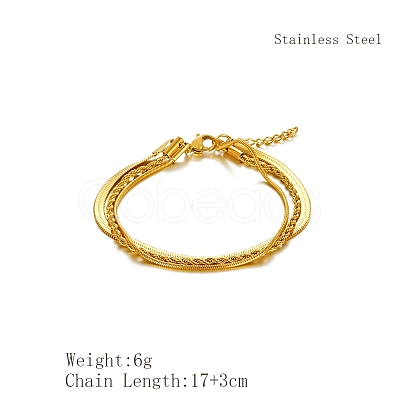 Stylish Stainless Steel Triple-layer Bracelets OB2318-2-1