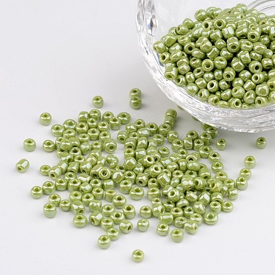 DIY Craft Beads 8/0 Opaque Colors Lustered Round Glass Seed Beads X-SEED-A012-3mm-124-1