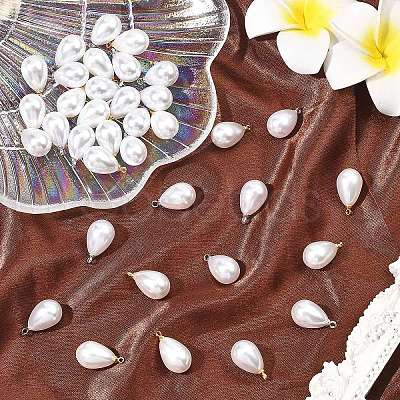 20Pcs ABS Plastic Imitation Pearl Pendants FIND-YW0009-34-1