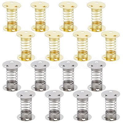 16Pcs 2 Colors Iron Handmade DIY Ultra Light Clay Spring Base IFIN-BC0007-25-1