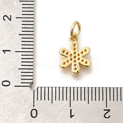 Brass Micro Pave Orange Cubic Zirconia Pendants KK-L225-016G-1