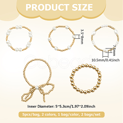 2 Bags 2 Colors Round Acrylic Bead Stretch Bracelets for Women BJEW-GO0001-08-1