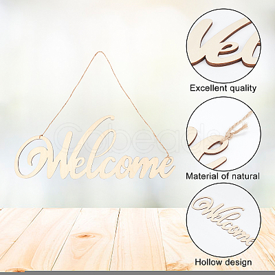 5 Sets 5 Style Wooden Door Signs AJEW-CN0001-50-1