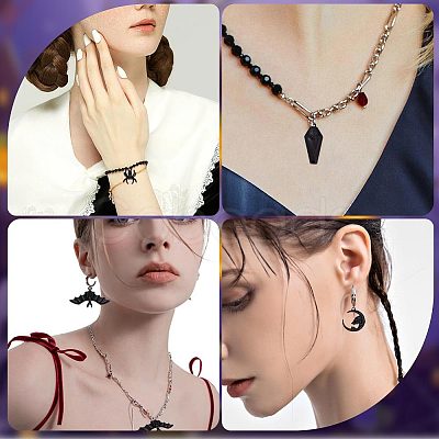 SUNNYCLUE 36Pcs 6 Style Halloween Theme Alloy Enamel Pendants FIND-SC0004-37-1