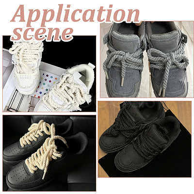 4 Pairs 4 Colors Cotton Shoelaces FIND-FH0012-05-1