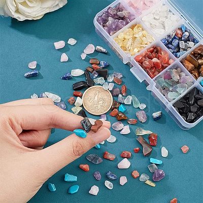 Nbeads 10 Styles Natural Mixed Gemstone Chip Beads G-NB0003-97-1