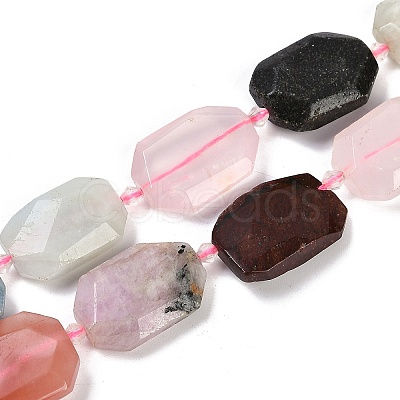 Natural Quartz Crystal/Rose Quartz & Agate/Tourmaline & Indian Agate Beads Strands G-B125-P26-01-1