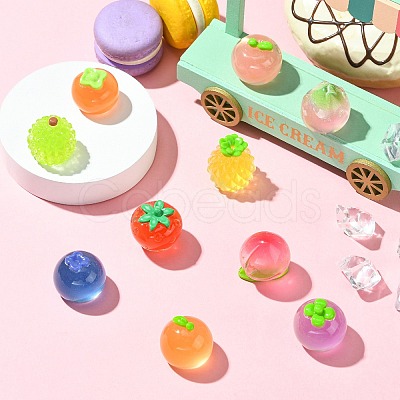 10Pcs 10 Styles Fruit Transparent Resin Cabochons RESI-CJ0004-83-1