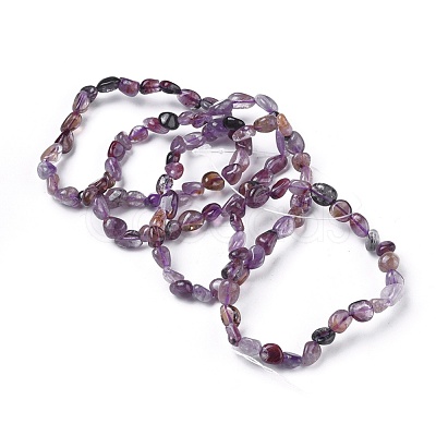 Natural Auralite Bead Stretch Bracelets BJEW-K213-63-1