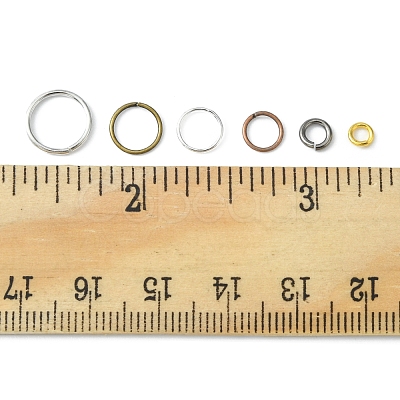 12 Styles DIY Brass & Iron Jump Rings Sets DIY-FS0004-12-1