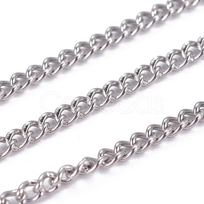 Tarnish Resistant 304 Stainless Steel Curb Chains STAS-I107-20P-1