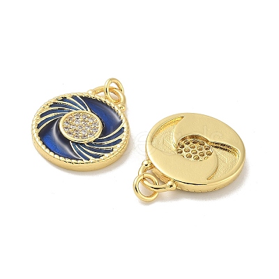 Brass Micro Pave Cubic Zirconia Pendants KK-B124-04G-02-1