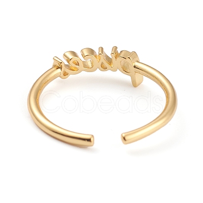 Constellation/Zodiac Sign Brass Cuff Rings RJEW-J074-05G-H-1