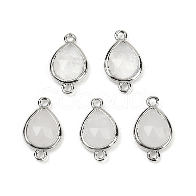 Natural Quartz Crystal Faceted Connector Charms G-L514-048G-03-1