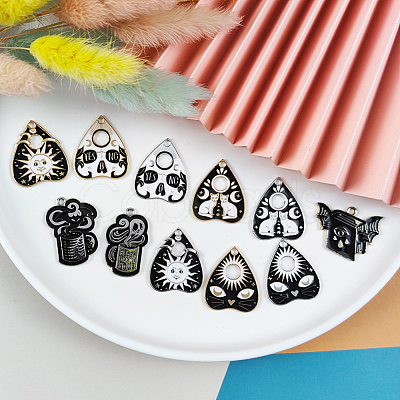 22Pcs 11 Styles Alloy Enamel Pendants FIND-AR0004-03-1