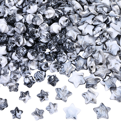 300Pcs 2 Styles Acrylic Beads OACR-PA0001-72-1