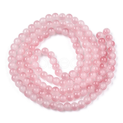 Baking Paint Imitation Jade Glass Round Bead Strands DGLA-N003-10mm-03-1