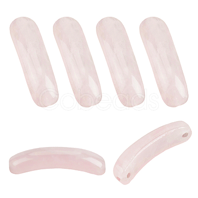 6Pcs Natural Rose Quartz Connector Charms G-OC0005-91C-1