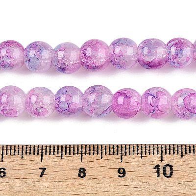 Baking Paint Crackle Glass Bead Strands DGLA-R053-03J-1-1