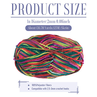 Light Gradient Segment Dyed Polyester Yarn DIY-TADJ0002-005L-1