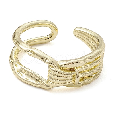 Rack Plating Brass Open Cuff Rings RJEW-K257-24G-1