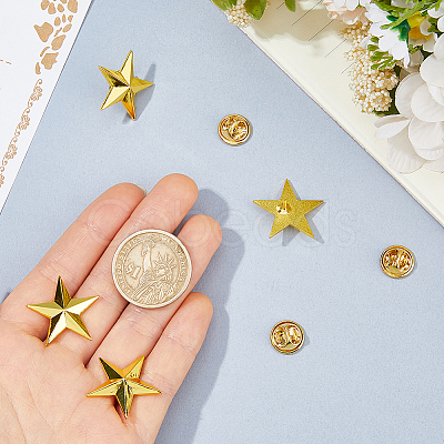 6Pcs Star Alloy Lapel Pin Backs for Backpack Clothes JEWB-FH0003-07A-1