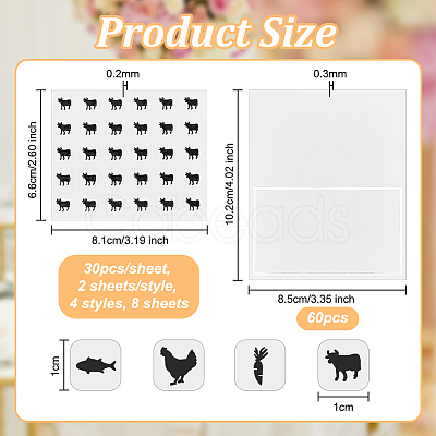 8 Sheets 4 Styles Paper Self Adhesive Cartoon Stickers DIY-OC0010-74A-1